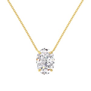S925 8A Oval Ice-cut Zirconia Necklace 80200313