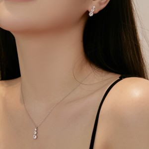 S925 Sparkle 5A Round Zirconia Necklace 80200315