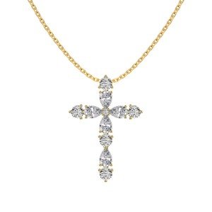 925 Sterling Silver Zirconia Cross Necklace 80200316