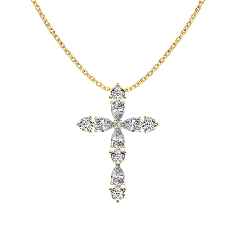 925 Sterling Silver Zirconia Cross Necklace 80200316