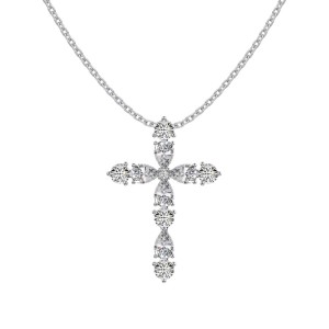 925 Sterling Silver Zirconia Cross Necklace 80200316