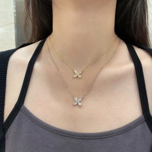 S925 Marquise Zirconia Flower Necklace 80200321