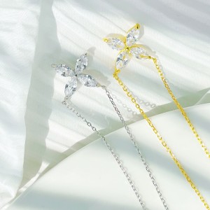 S925 Marquise Zirconia Flower Necklace 80200321