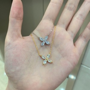 S925 Marquise Zirconia Flower Necklace 80200321
