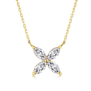 S925 Marquise Zirconia Flower Necklace 80200321