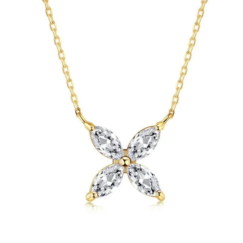 S925 Marquise Zirconia Flower Necklace 80200321