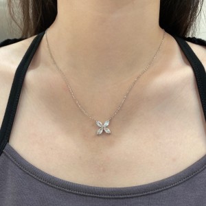 S925 Marquise Zirconia Flower Necklace 80200321