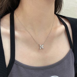 S925 Marquise Zirconia Flower Necklace 80200321
