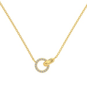 S925 Zirconia Interlocking Pendant Necklace 80200326