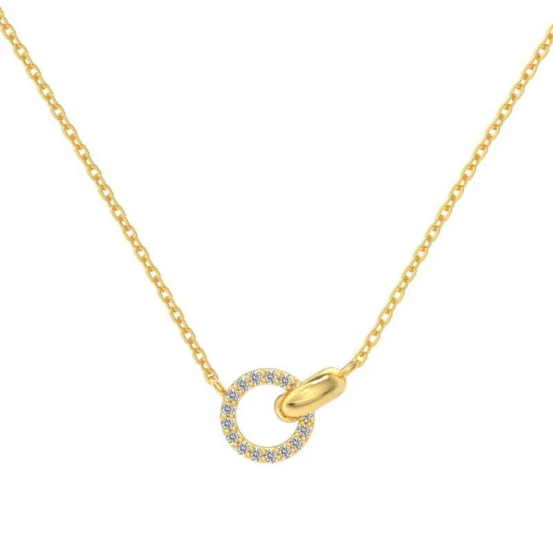 S925 Zirconia Interlocking Pendant Necklace 80200326