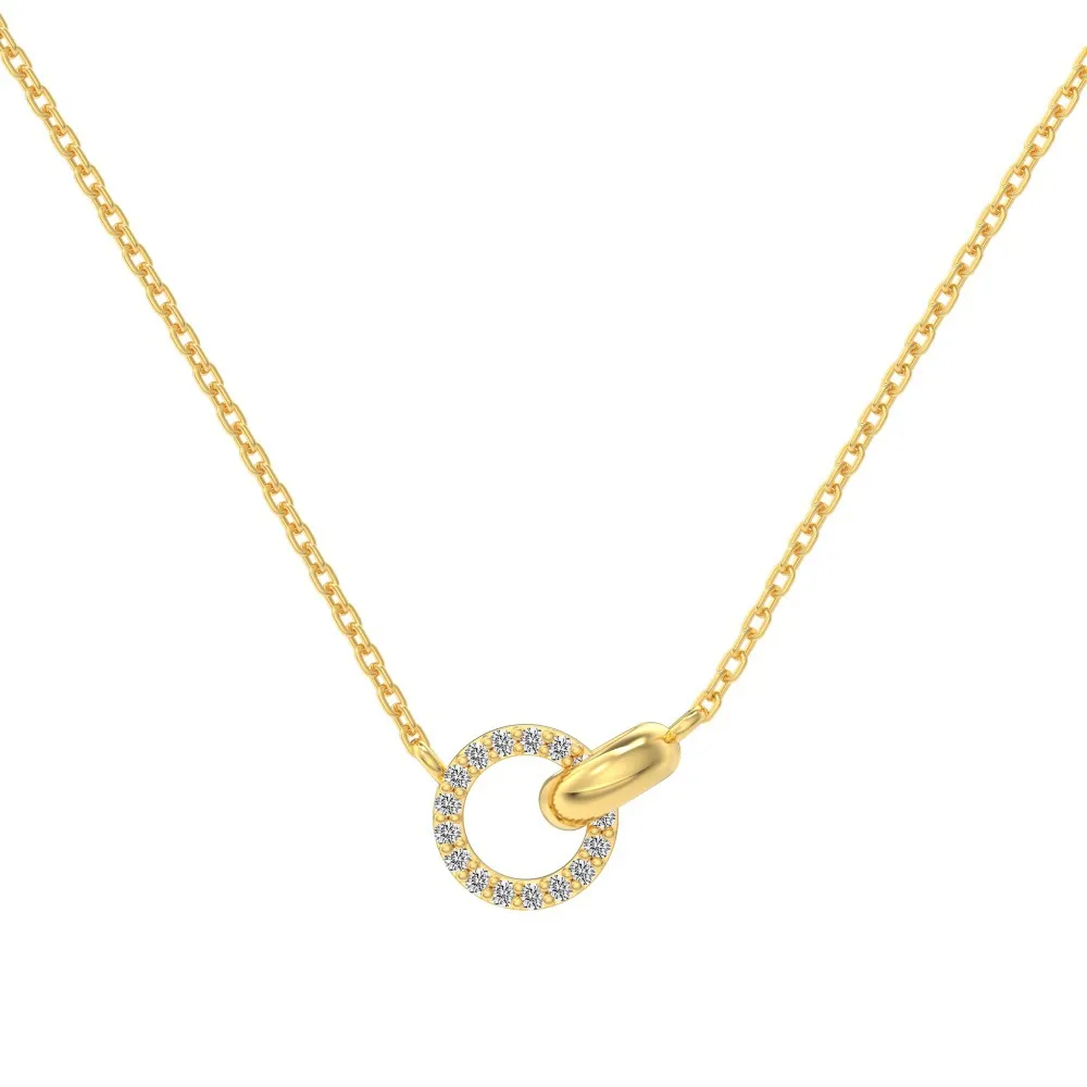 S925 Zirconia Interlocking Pendant Necklace 80200326
