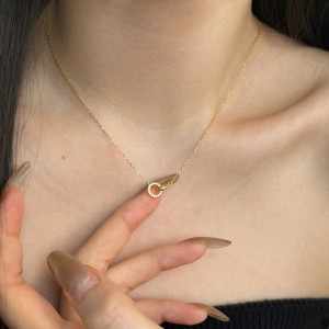 S925 Zirconia Interlocking Pendant Necklace 80200326