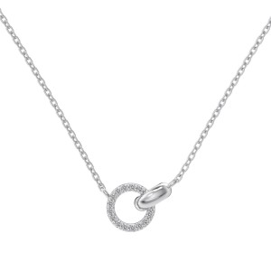 S925 Zirconia Interlocking Pendant Necklace 80200326
