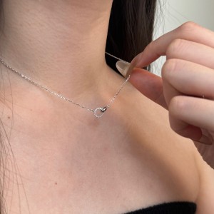 S925 Zirconia Interlocking Pendant Necklace 80200326