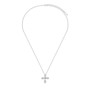 S925 Unique Zirconia Cross Pendant Necklace 80200328