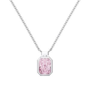 925 Sterling Silver 8A Rectangle Zirconia Necklace 80200332