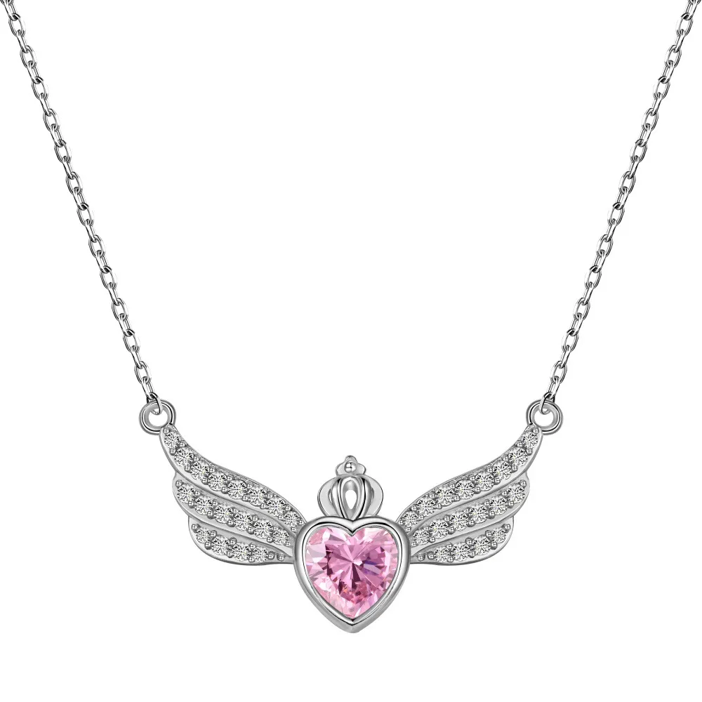 S925 Love Wings Heart Zirconia Necklace 80200334