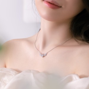 S925 Love Wings Heart Zirconia Necklace 80200334