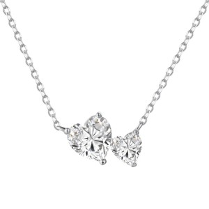 S925 Double Heart Zirconia Necklace 80200335