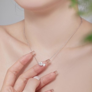 S925 Double Heart Zirconia Necklace 80200335