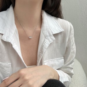 S925 Double Heart Zirconia Necklace 80200335