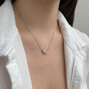 S925 Double Heart Zirconia Necklace 80200335