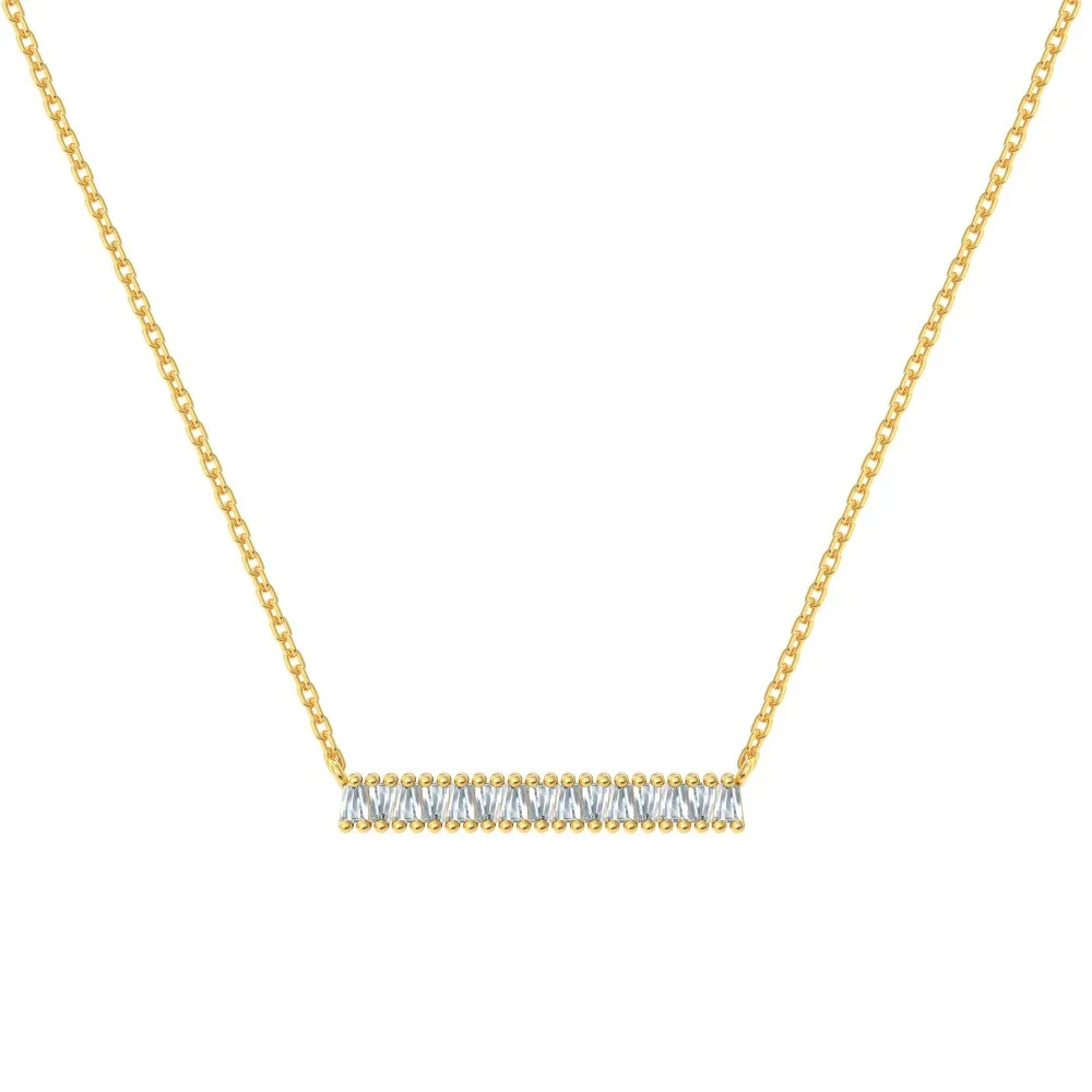 S925 5A Trapezoidal Zircon Necklace 80200337