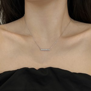 S925 5A Trapezoidal Zircon Necklace 80200337