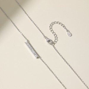 S925 5A Trapezoidal Zircon Necklace 80200337