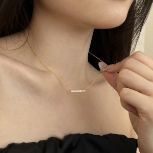 S925 5A Trapezoidal Zircon Necklace 80200337