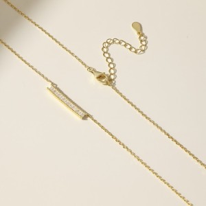 S925 5A Trapezoidal Zircon Necklace 80200337