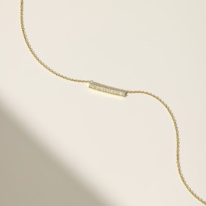 S925 5A Trapezoidal Zircon Necklace 80200337