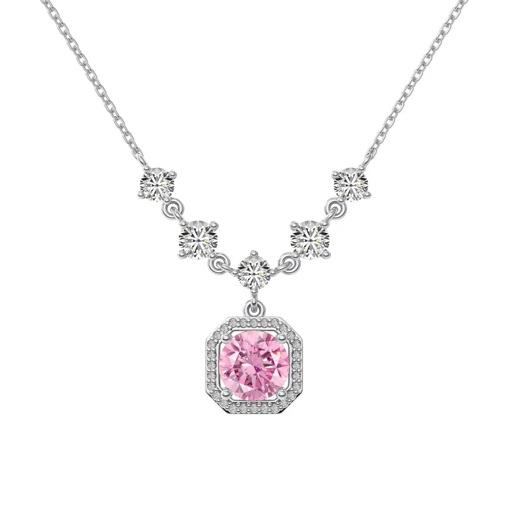S925 5A Iced Sugar Zirconia Wedding Necklace 80200338