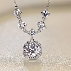 S925 5A Iced Sugar Zirconia Wedding Necklace 80200338