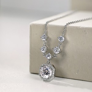 S925 5A Iced Sugar Zirconia Wedding Necklace 80200338