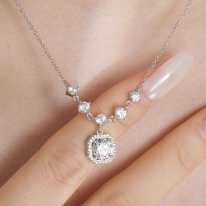 S925 5A Iced Sugar Zirconia Wedding Necklace 80200338