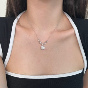 S925 5A Iced Sugar Zirconia Wedding Necklace 80200338