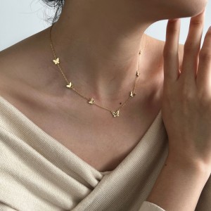 925 Sterling Silver Butterfly Necklace 80200341