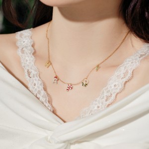 925 Sterling Silver Christmas Happy Letter Necklace 80200342