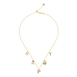 925 Sterling Silver Christmas Happy Letter Necklace 80200342