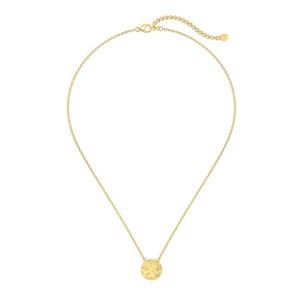 S925 Zirconia Star Brushed Round Pendant Necklace 80200343