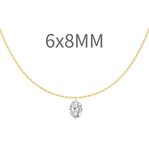 S925 5A Bling Oval Zirconia Necklace 80200347