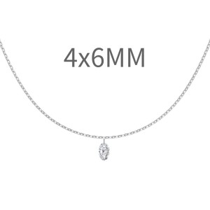 S925 5A Bling Oval Zirconia Necklace 80200347