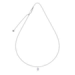 S925 5A Bling Oval Zirconia Necklace 80200347