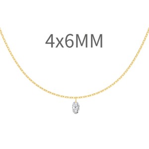 S925 5A Bling Oval Zirconia Necklace 80200347