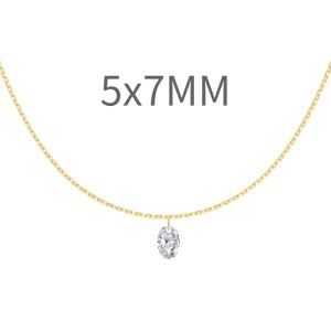 S925 5A Bling Oval Zirconia Necklace 80200347