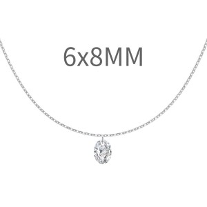 S925 5A Bling Oval Zirconia Necklace 80200347