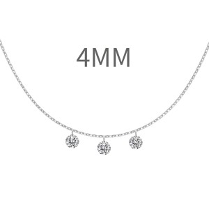 S925 Shiny Three Round Zirconia Necklace 80200348