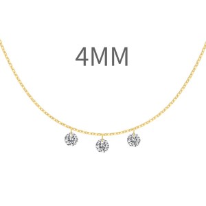 S925 Shiny Three Round Zirconia Necklace 80200348
