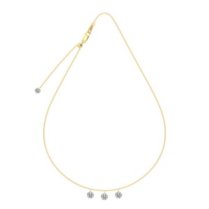 S925 Shiny Three Round Zirconia Necklace 80200348